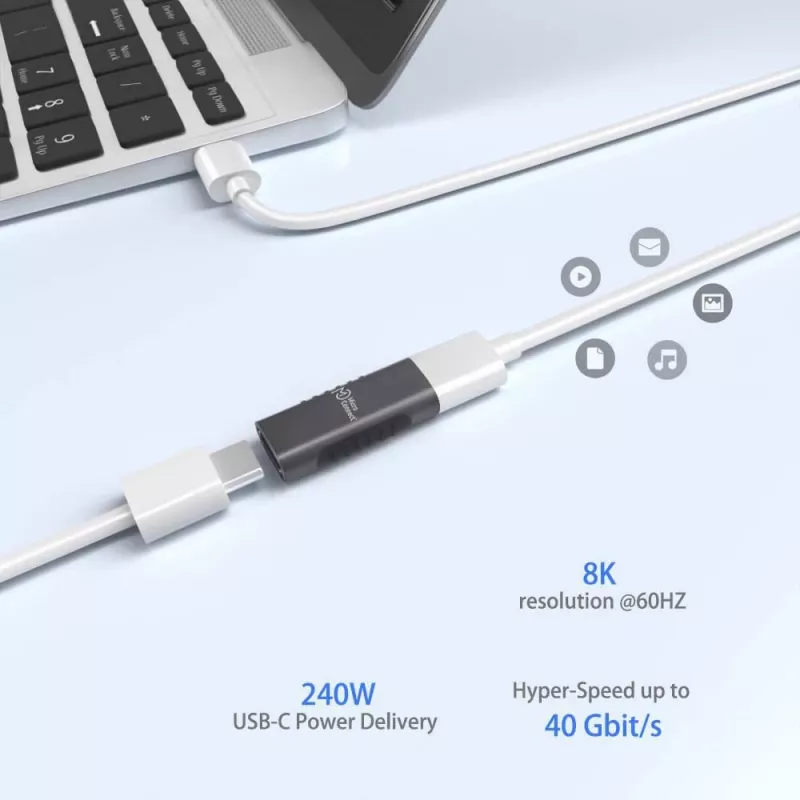 Microconnect USB3.2CFFA kabelio lyties keitiklis USB C juodas