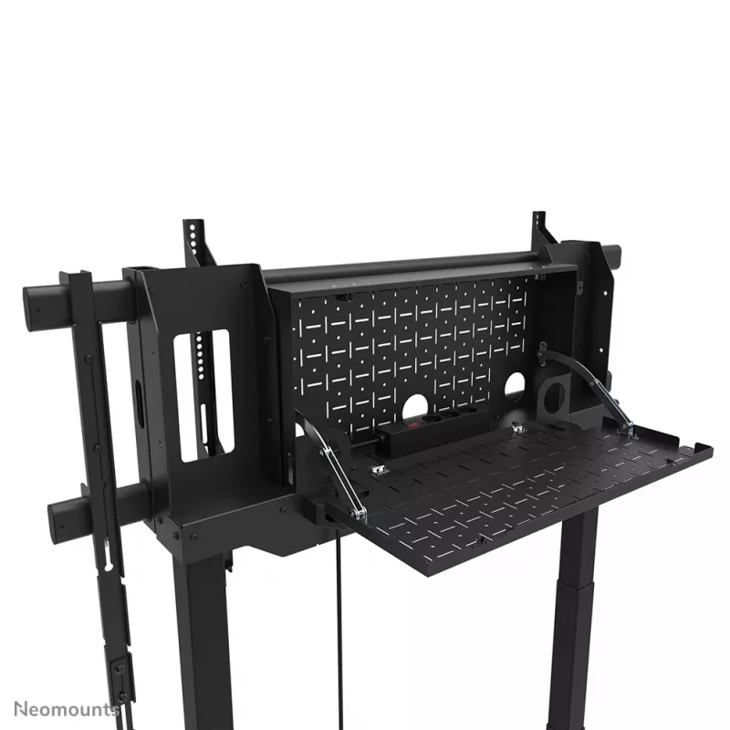 TV vežimėlis Neomounts FL55-975BL1 motorizuotas 75–115 colių ekranams, plieninis, juodas, maks. 160 kg, aukštis 2154 mm