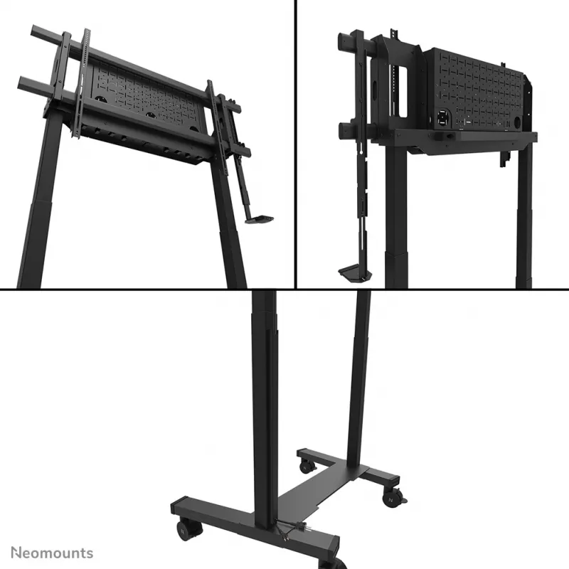 TV vežimėlis Neomounts FL55-975BL1 motorizuotas 75–115 colių ekranams, plieninis, juodas, maks. 160 kg, aukštis 2154 mm