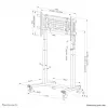 TV vežimėlis Neomounts FL55-975BL1 motorizuotas 75–115 colių ekranams, plieninis, juodas, maks. 160 kg, aukštis 2154 mm