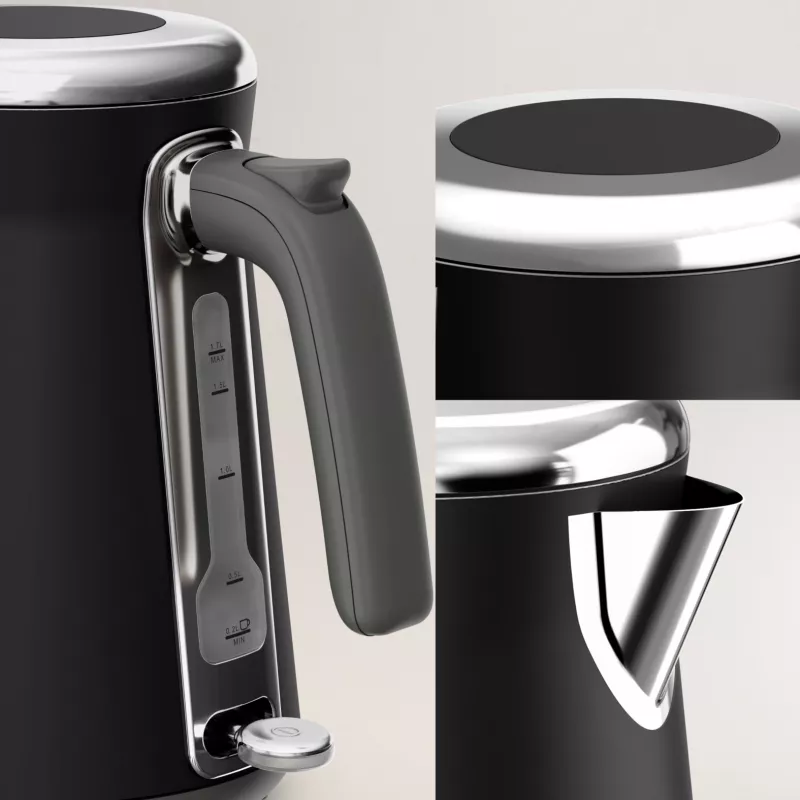 Elektrinis virdulys Tefal KI6668E0 — 1.7 l, 2400 W, nerūdijančio plieno korpusas, juodas