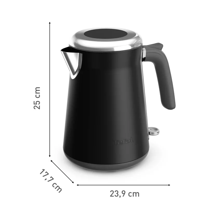 Elektrinis virdulys Tefal KI6668E0 — 1.7 l, 2400 W, nerūdijančio plieno korpusas, juodas