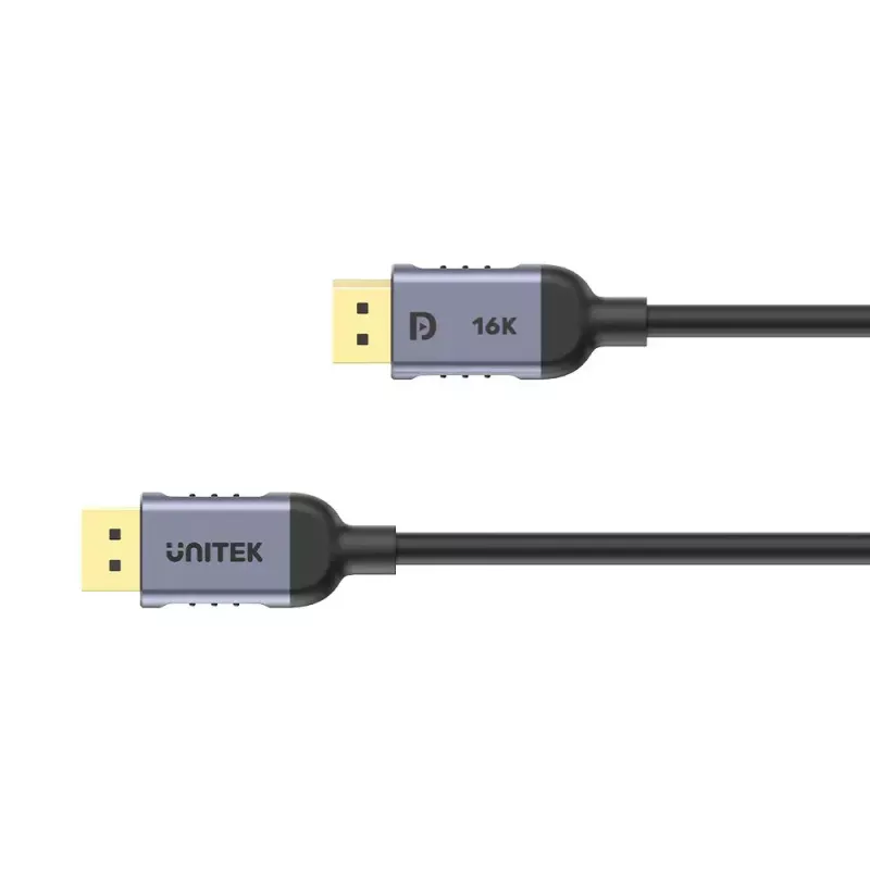DisplayPort laidas Unitek C1626GY01-3M 3 m, DisplayPort 2.1 vyriškas–vyriškas, 80 Gbit/s, HDR, HDCP 2.2, auksiniai kontaktai