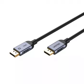 DisplayPort laidas Unitek C1626GY01-3M 3 m, DisplayPort 2.1 vyriškas–vyriškas, 80 Gbit/s, HDR, HDCP 2.2, auksiniai kontaktai