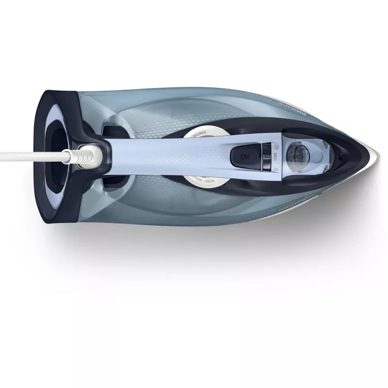 Garinis lygintuvas Philips DST7020/20 — 2800 W, SteamGlide Plus padas, 50 g/min nuolatinis, 250 g/min garų smūgis, 0,3 L bakelis, mėlynas