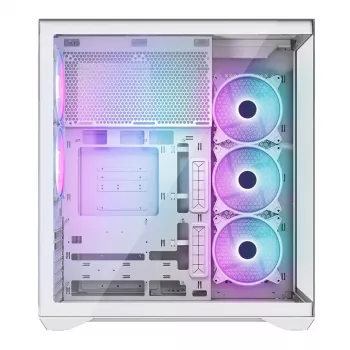 PC pilno bokšto korpusas MODECOM Volcano SPACE XL ARGB FULL TOWER 5F White — ATX, grūdintas stiklas, ARGB, USB-C