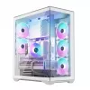 PC pilno bokšto korpusas MODECOM Volcano SPACE XL ARGB FULL TOWER 5F White — ATX, grūdintas stiklas, ARGB, USB-C