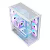 PC pilno bokšto korpusas MODECOM Volcano SPACE XL ARGB FULL TOWER 5F White — ATX, grūdintas stiklas, ARGB, USB-C