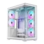 PC pilno bokšto korpusas MODECOM Volcano SPACE XL ARGB FULL TOWER 5F White — ATX, grūdintas stiklas, ARGB, USB-C