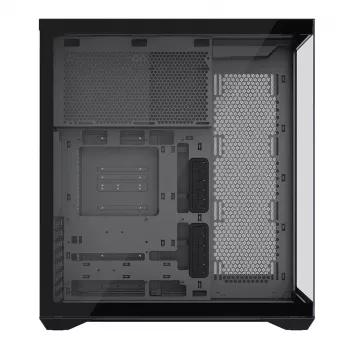 Full-Tower PC korpusas MODECOM Volcano SPACE XL NF — juodas, grūdintas stiklas, ARGB, palaiko micro-ATX, iki 44 cm GPU, 3×3,5 colio/4×2,5 colio nišos, USB-A 2×, USB-C 1×