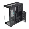 Full-Tower PC korpusas MODECOM Volcano SPACE XL NF — juodas, grūdintas stiklas, ARGB, palaiko micro-ATX, iki 44 cm GPU, 3×3,5 colio/4×2,5 colio nišos, USB-A 2×, USB-C 1×