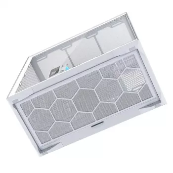 Full-tower korpusas MODECOM Volcano SPACE XL FULL TOWER NF White — ARGB, grūdintas stiklas, 8 išplėtimo lizdai, iki 440 mm GPU