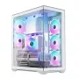 Full-tower korpusas MODECOM Volcano SPACE XL FULL TOWER NF White — ARGB, grūdintas stiklas, 8 išplėtimo lizdai, iki 440 mm GPU