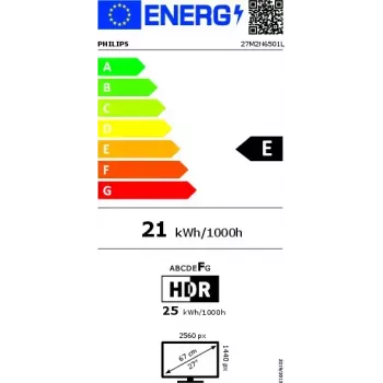 Philips Evnia 6000 27M2N6501L/00 kompiuterio monitorius 67,3 cm (26,5 colio) 2560 x 1440 pikselių Quad HD QD-OLED Baltas