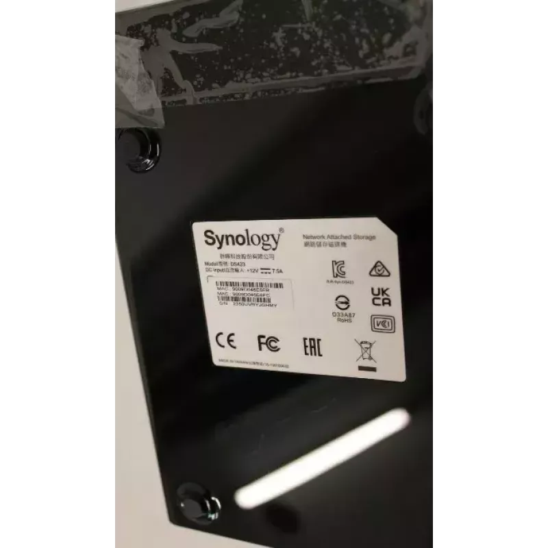 Tower NAS SYNOLOGY DS423 — Realtek RTD1619B 1,7 GHz, 2 GB DDR4, 4 x 3,5 colio karštai keičiami, 2x1GbE, 2xUSB3.2, RAID