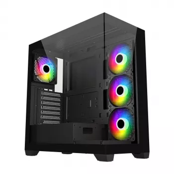 FSP M340-BA korpusas Midi Tower mITX, mATX, ATX Juodas ARGB
