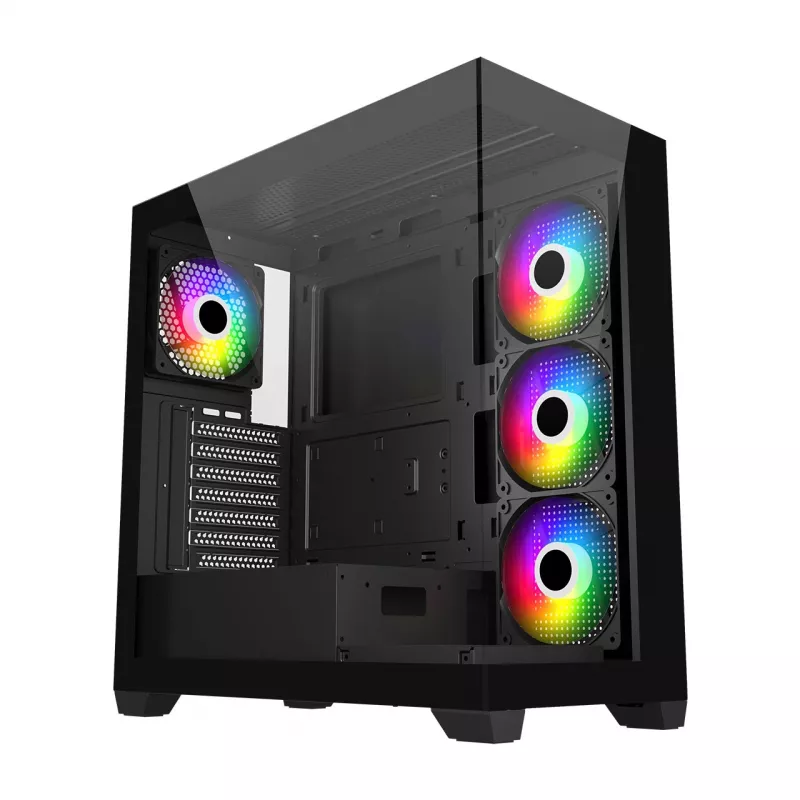 FSP M340-BA korpusas Midi Tower mITX, mATX, ATX Juodas ARGB