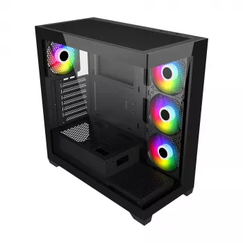 FSP M340-BA korpusas Midi Tower mITX, mATX, ATX Juodas ARGB