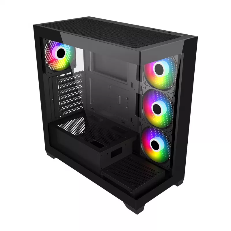 FSP M340-BA korpusas Midi Tower mITX, mATX, ATX Juodas ARGB