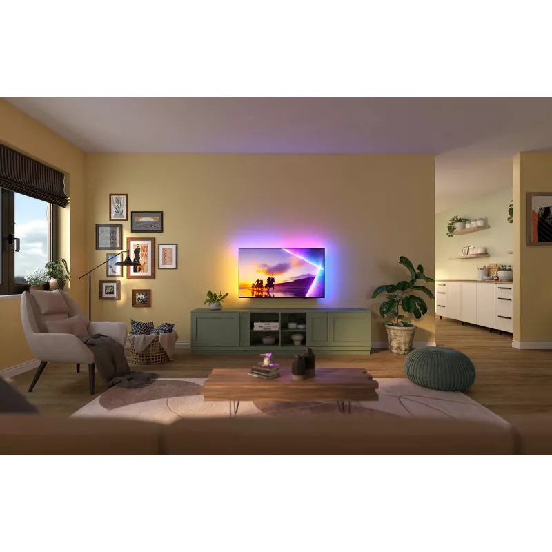 TV Philips 43PUS8450/12 43 colių QLED 4K Ultra HD, 3840×2160, Titan OS, Wi‑Fi, Ethernet, Juoda