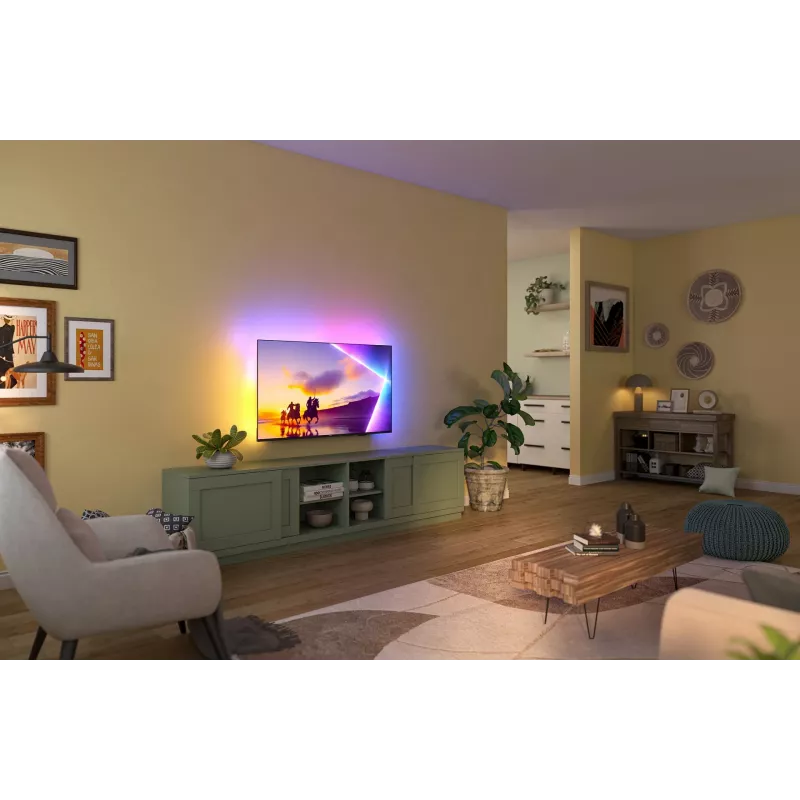 TV Philips 43PUS8450/12 43 colių QLED 4K Ultra HD, 3840×2160, Titan OS, Wi‑Fi, Ethernet, Juoda