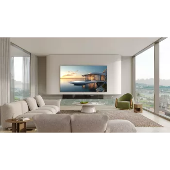 115 colių TCL 115C7K 4K Ultra HD QD‑Mini LED išmanusis televizorius, 3840×2160, 3000 cd/m², PPI 4600, Wi‑Fi, Ethernet, DVB