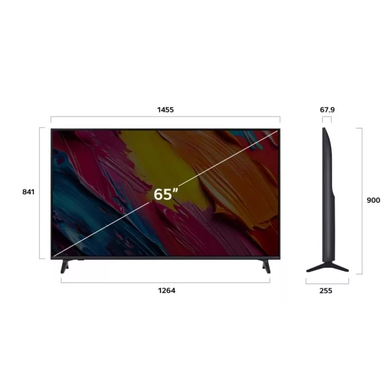 LG QNED AI 65QNED70A6A TV 165,1 cm (65 colių) 4K Ultra HD išmanusis televizorius Wi-Fi juodas