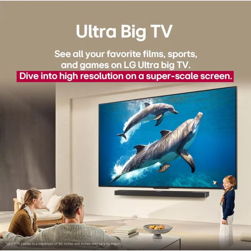 LG QNED AI 65QNED70A6A TV 165,1 cm (65 colių) 4K Ultra HD išmanusis televizorius Wi-Fi juodas