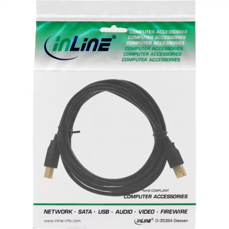USB 2.0 ilginimo kabelis Type A kištukas/kištukinis lizdas InLine 34605B juodas 5m