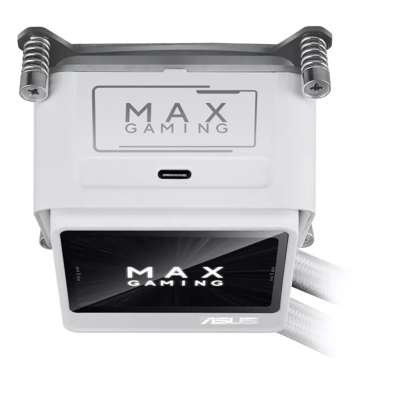 ASUS MAX Gaming LC 360 ARGB LCD White Edition – universali skysčio aušinimo sistema su 2.4 inch IPS LCD ekranu