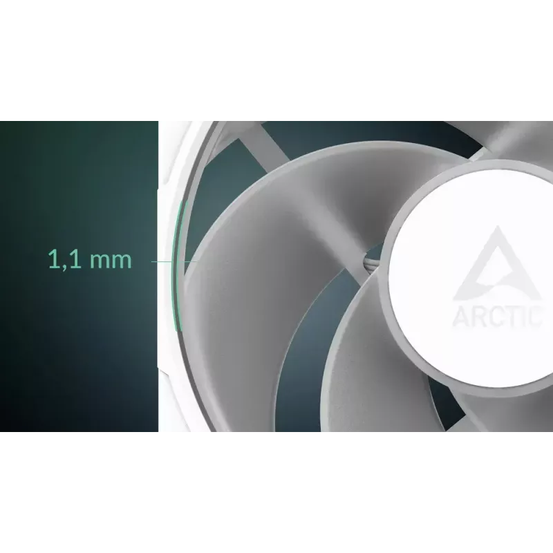 120 mm Arctic Freezer P12 Pro Reverse A-RGB PWM ventiliatorius (balta) — 124 m³/h, FDB, kabelio skirstytuvas