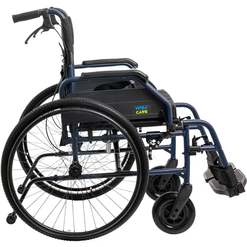 Neįgaliojo vežimėlis MDH NAVY1 lengvas aliuminis, sėdynė 43×42 cm, maks. apkrova 120 kg, sulankstomas, 14,4 kg