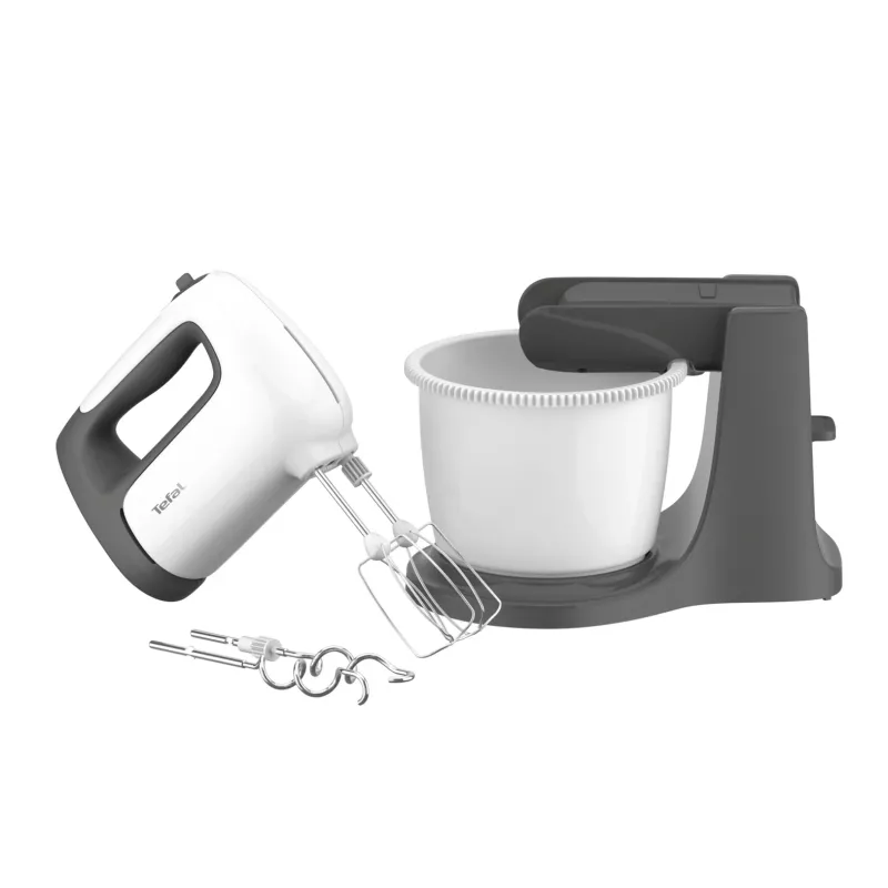 Tefal PrepMix+ HT464138 rankinis plaktuvas su stovo indu 500 W pilka/baltas