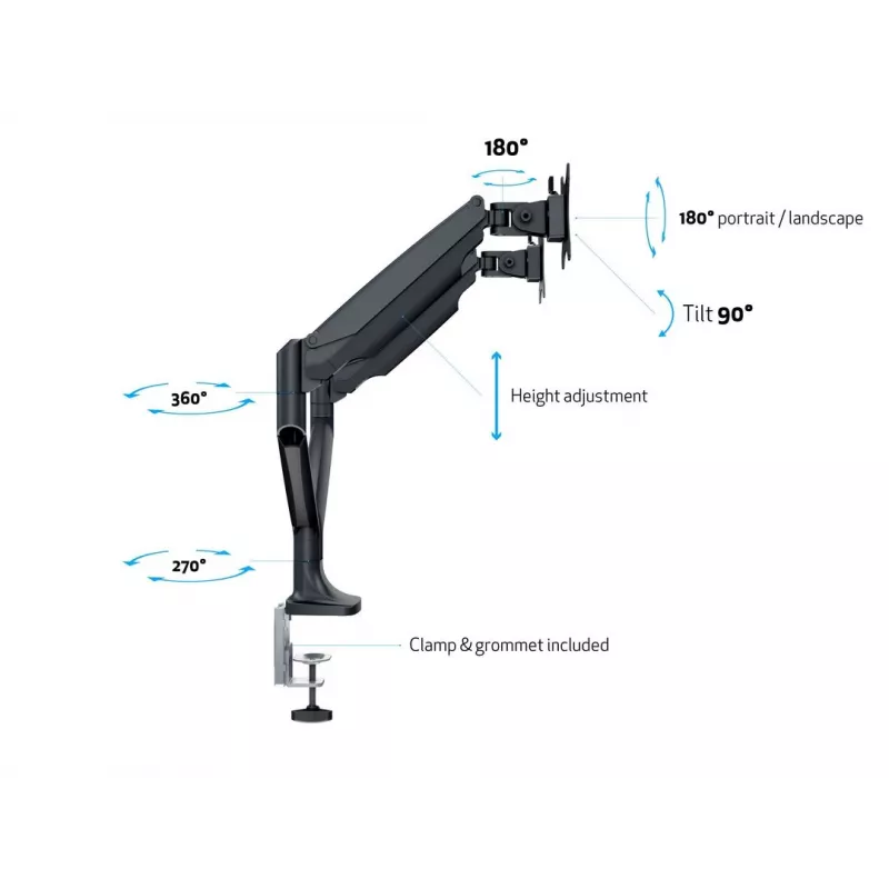 Multibrackets M Deskmount Gas Spring Dual Juoda