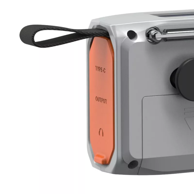Nešiojamasis prisukamas radijas Marmitek RESQ 100 — DAB/DAB+/FM, 3 W, LCD, USB-C, 3,5 mm lizdas, šviesiai pilkas