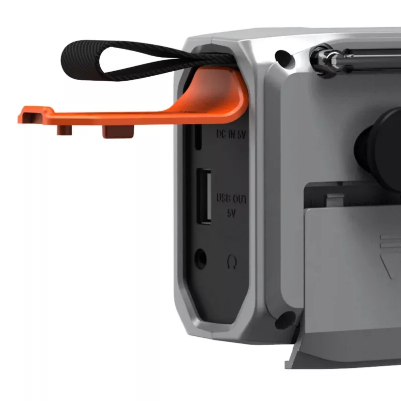 Nešiojamasis prisukamas radijas Marmitek RESQ 100 — DAB/DAB+/FM, 3 W, LCD, USB-C, 3,5 mm lizdas, šviesiai pilkas
