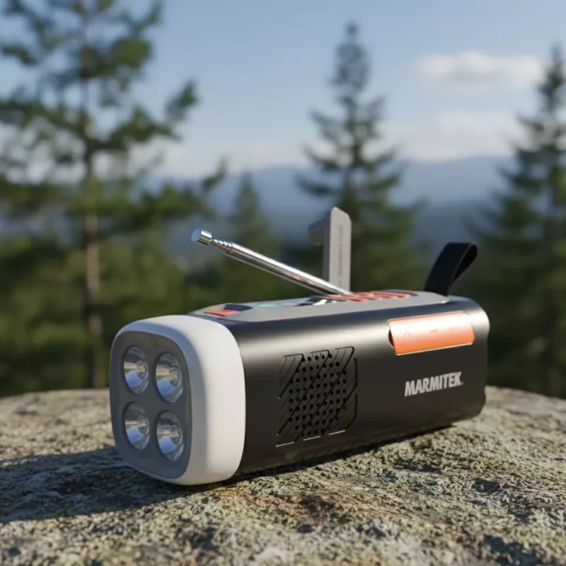 Marmitek RESQ 200 – rankinio užvedimo radijas, Nešiojamasis, Analoginis ir skaitmeninis, DAB, DAB+, FM, 87.5 - 108 MHz, 170 - 240 MHz, 3 W
