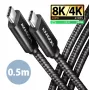 USB-C į USB-C kabelis AXAGON BUCM4X-CM05AB — USB4 Gen 3x2, 40 Gbit/s, 240 W, 0,5 m, juodas