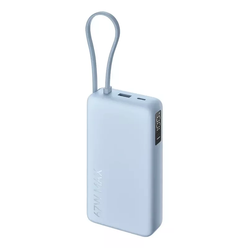 Išorinė baterija Xiaomi 67W 20000 mAh Li-Ion mėlyna — 11,1 V, USB-A + USB-C, palaiko 3 įrenginius