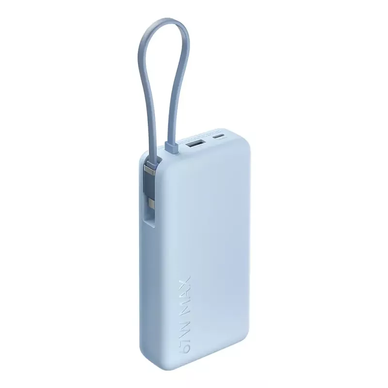 Išorinė baterija Xiaomi 67W 20000 mAh Li-Ion mėlyna — 11,1 V, USB-A + USB-C, palaiko 3 įrenginius