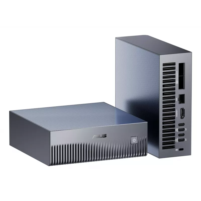 Mini PC ASUS Ascent GX10 GX10-GG0027BN — GB10 CPU, 128 GB LPDDR5x, 4 TB SSD, NVIDIA Juodawell, 240W, pilka