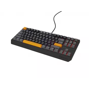 GENESIS Thor 230 TKL klaviatūra, skirta žaidimams, USB + RF belaidis ryšys + Bluetooth QWERTY, juoda, pilka, oranžinė