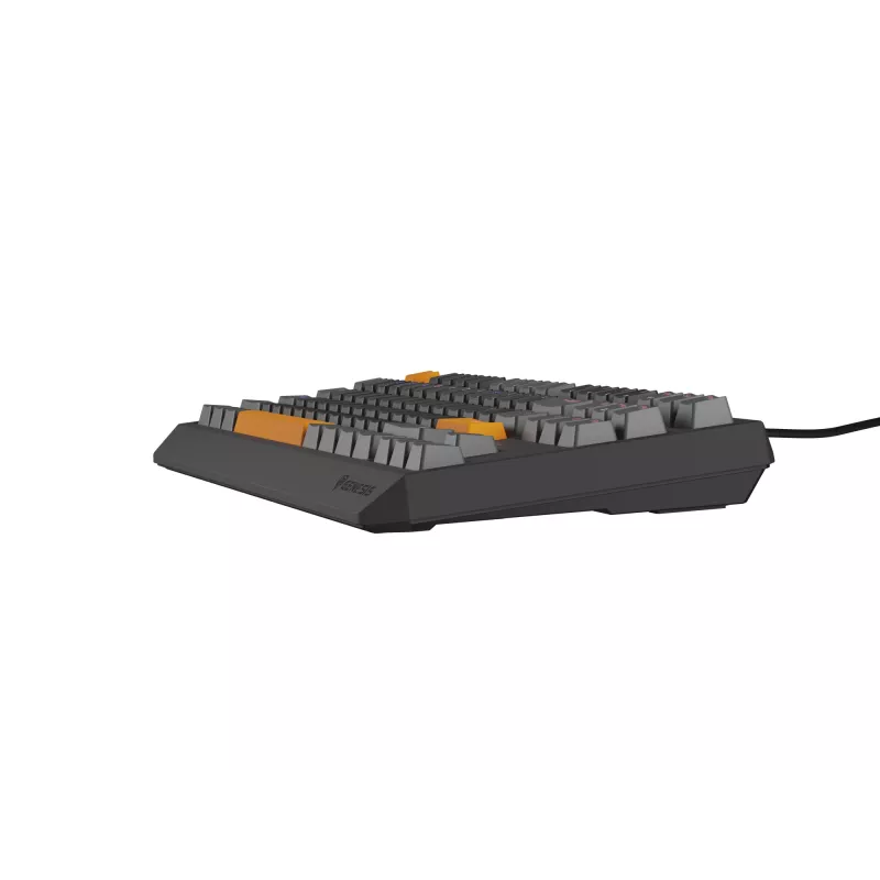 GENESIS Thor 230 TKL klaviatūra, skirta žaidimams, USB + RF belaidis ryšys + Bluetooth QWERTY, juoda, pilka, oranžinė