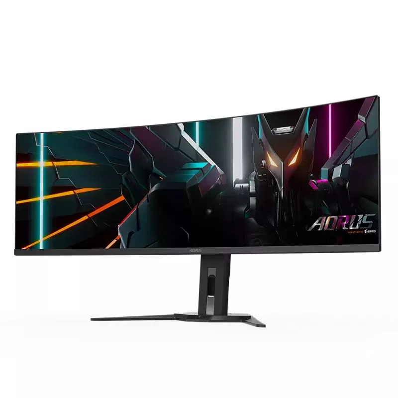 Monitorius GIGABYTE 49 colių OLED CO49DQ DQHD 5120×1440 144 Hz, HDR, FreeSync, 10 bitų, 2×HDMI 2.1, USB-C, VESA 100×100