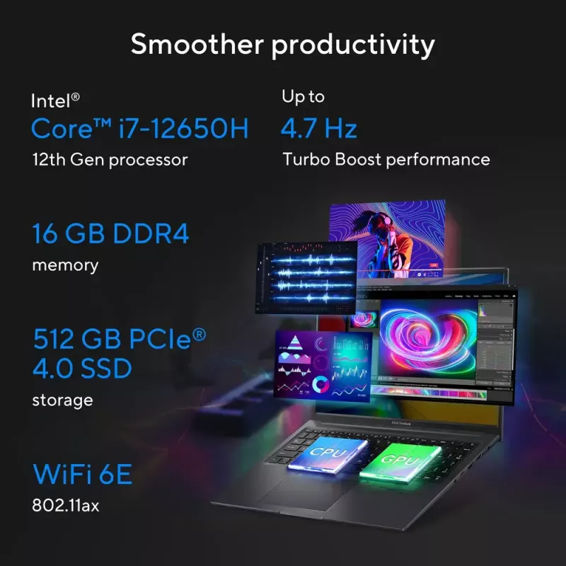 ASUS Vivobook 16X K3605VU-WS96 Intel® Core™ i9 i9-13900H nešiojamas kompiuteris 40,6 cm (16 colių) WUXGA 16 GB DDR4-SDRAM 1 TB SSD NVIDIA GeForce RTX 4050 Wi-Fi 6E (802.11ax) Windows 11 Home sidabrinis