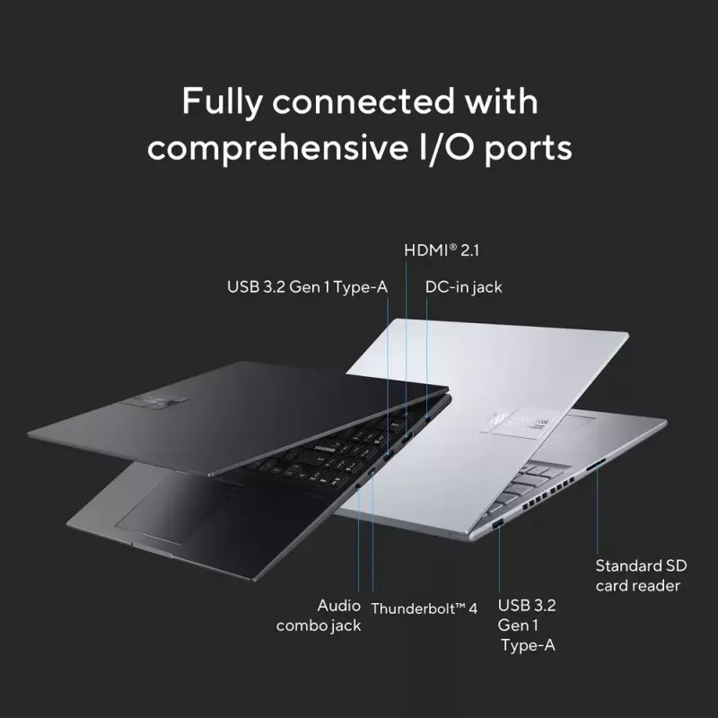 ASUS Vivobook 16X K3605VU-WS96 Intel® Core™ i9 i9-13900H nešiojamas kompiuteris 40,6 cm (16 colių) WUXGA 16 GB DDR4-SDRAM 1 TB SSD NVIDIA GeForce RTX 4050 Wi-Fi 6E (802.11ax) Windows 11 Home sidabrinis