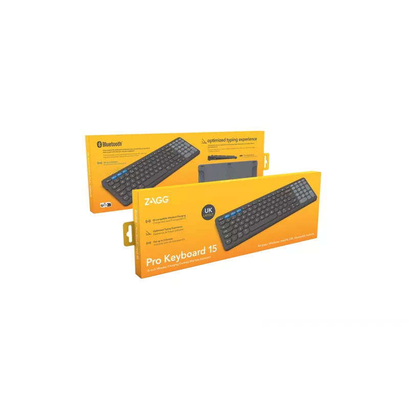 ZAGG Pro 15 klaviatūra Universali Bluetooth QWERTY UK English Juoda