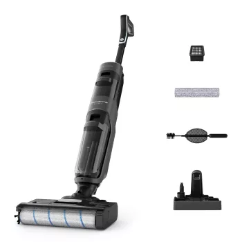 Lazdelinis dulkių siurblys Rowenta X‑Clean 4 GZ5035WO — belaidis 200 W, sausam ir šlapiam valymui, be maišelio, putų/vandens filtravimas, ličio jonų baterija