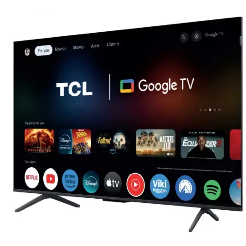 TCL 50C61K 50 colių (127 cm) QD-Mini LED 4K Ultra HD išmanusis televizorius, Google TV, Wi‑Fi, metalinis