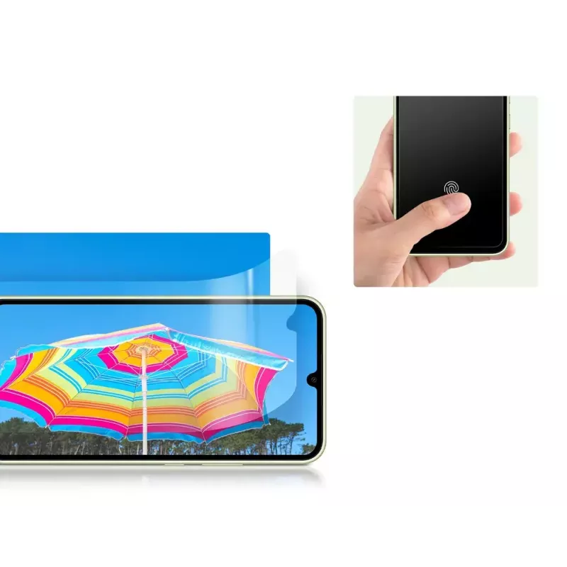 Ekrano apsauga Samsung EF-UA346 skaidri Galaxy A34 5G, permatoma, 2 vnt., tinka 6,6 colio ekranui